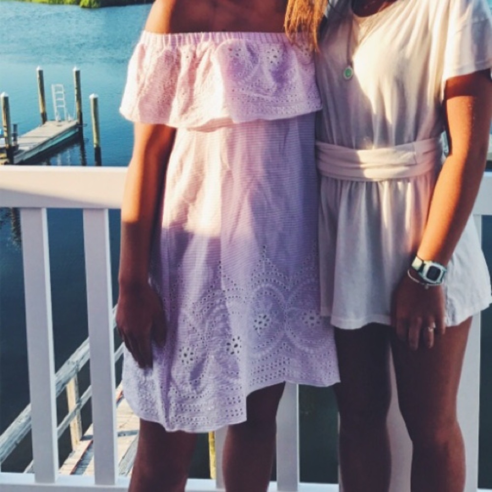 Pink strapless dress